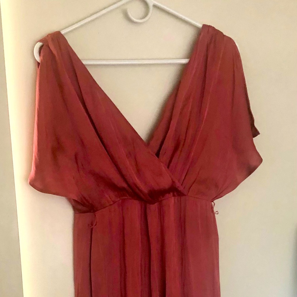 EXPRESS Satin Flutter Sleeve Cropped Jumpsuit